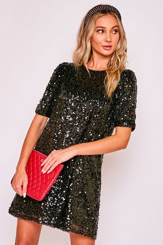 zoe sequin mini dress Zoe Sequin Dress by Dress The Population