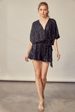 Designed for superior styling , the Shana sequin romper is a blend of casual aesthetics and luxury refinement. Featuring a premium  sequin embroidery, with matching accented belt and meticulously detailed construction. This romper with POCKETS features the right amount of sass for a ton of FUN, FUN,FUN!  www.shopthetags.com