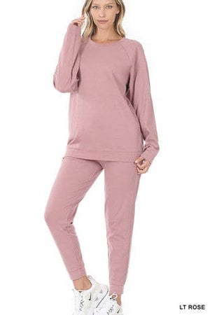 100% COTTON RAGLAN SLEEVE PULLOVER & JOGGER SET - GOOD QUALITY 100%COTTON - MID WEIGHT **PULLOVER TOTAL BODY LENGTH: 27