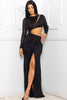 Rene Sequin Long Sleeve Maxi