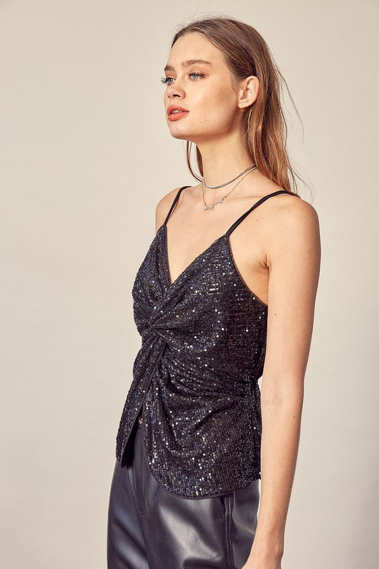 Sloane Black Sequin Tank Top