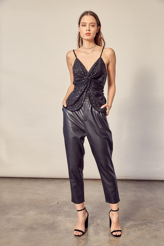 Sloane Black Sequin Tank Top