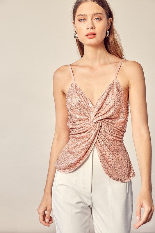 Sloane Pink Sequin Tank Top