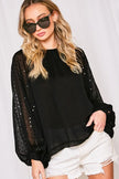 Taylor Sequin Sleeve  Blouse