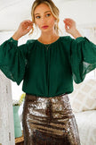 Taylor Sequin Sleeve  Blouse