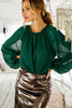 Taylor Sequin Sleeve  Blouse