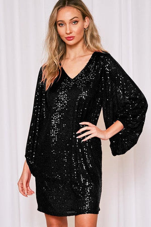 Victoria Puff Sleeve Sequin Dress