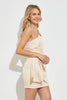 Vivian Champagne Bow + Wrap Mini Dress