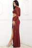 Rene Sequin Long Sleeve Maxi