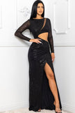 Rene Sequin Long Sleeve Maxi