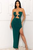 Zara Green Cut-out Dress