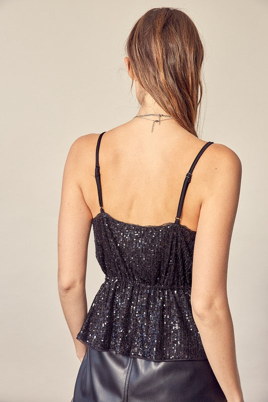 Sloane Black Sequin Tank Top