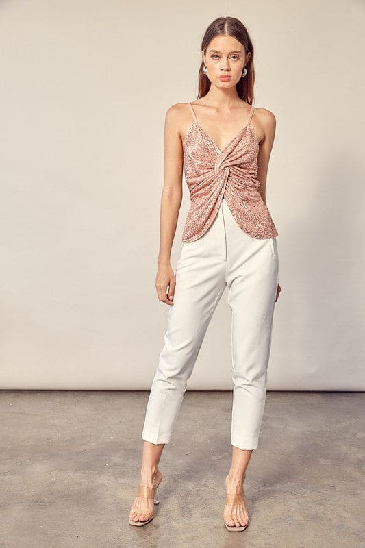 Sloane Pink Sequin Tank Top