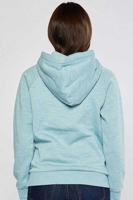 Delilah loos fit brushed fleece pullover hoodie with kangaroo pockets. * Cozy Brushed Fleece * Adjustable Drawstring * Long Sleeve Banded Cuff & Hem * Kangaroo Pocket - Pre-Washed for a NO-Shrink True Fit MODEL: 5'7