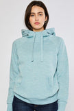 Delilah loos fit brushed fleece pullover hoodie with kangaroo pockets.  * Cozy Brushed Fleece  * Adjustable Drawstring  * Long Sleeve Banded Cuff & Hem  * Kangaroo Pocket  - Pre-Washed for a NO-Shrink True Fit MODEL: 5'7