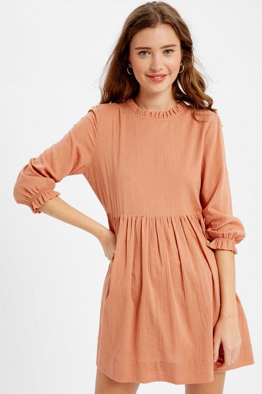 Featuring a breathable linen textured cotton fabric composition, ruffle neck, 3/4 puffed sleeves with ruffles on the cuffs, Kendal was meticulous made to please. A free flowing construction with side seam pocket and keyhole with tie string on the back. The Kendal offers a unique blend of vintage luxury and classic styling perfect for any occasion.www.shopthetags.com