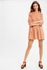 Featuring a breathable linen textured cotton fabric composition, ruffle neck, 3/4 puffed sleeves with ruffles on the cuffs, Kendal was meticulous made to please. A free flowing construction with side seam pocket and keyhole with tie string on the back. The Kendal offers a unique blend of vintage luxury and classic styling perfect for any occasion.www.shopthetags.com