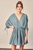 Leah Green Pleated Dress