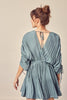 Ideal for a casual affair or an elegant evening, the Leah dress offers an unparalleled blend of vintage styling and high street fashion. Featuring a shirring sleeve, this pleated faded green dress offers a soft feminine fabric  and a flowing shape. Say yes to this dress for a guilt free serving of elegance. www.shopthetags.com